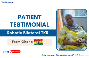 भारत में घाना के एक मरीज की रोबोटिक द्विपक्षीय घुटने की सफल प्रतिस्थापन सर्जरी की गई।