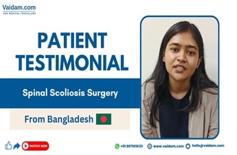 Paciente de Bangladesh tratado com sucesso de escoliose espinhal na Índia