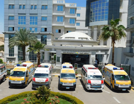 Nile Hospital, Hurghada - building with ambulances