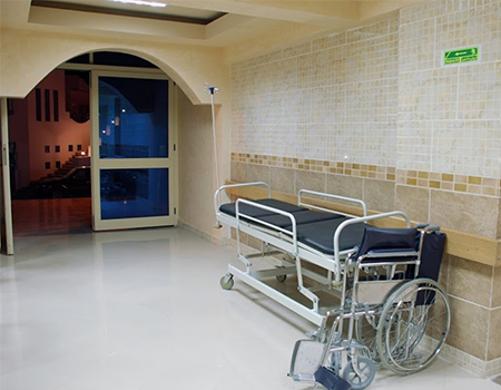 South Sinai Hospital, Sharm El Sheikh - emergency bed and wheelchair