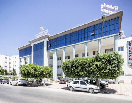 Clinique de L'espoir, Tunis; sideview from the street