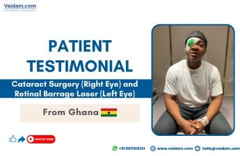 Cirurgia de catarata bem-sucedida na Índia para paciente de Gana