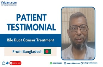 Un pacient din Bangladesh primește un tratament pentru cancerul căilor biliare în India