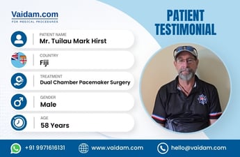 De Fiji a la India: Cirugía exitosa de implantación de marcapasos bicameral del Sr. Tuilau Mark Hirst en el Hospital Medicover de Hyderabad.
