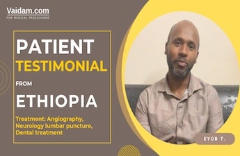 Paciente da Etiópia compartilha sua experiência em angiografia na Índia
