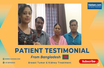बांग्लादेश के मरीज का बेटा अपनी मां के स्तन ट्यूमर और किडनी के इलाज के बारे में बात करता है
