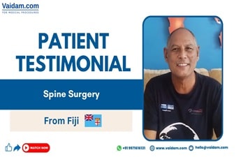 Pacient fericit din Fiji se ridică din nou pe picioare | Chirurgie de succes a coloanei vertebrale în India